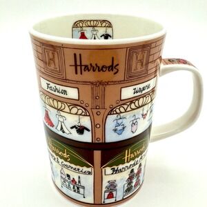 Harrods Knightsbridge Storefront Fine Bone China Mug Made in England Multicolor